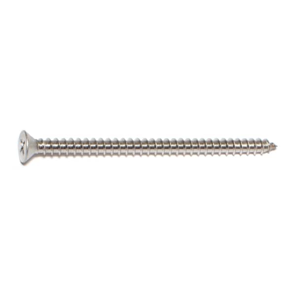 Midwest Fastener Sheet Metal Screw, #10 x 3 in, 18-8 Stainless Steel Flat Head Phillips Drive, 6 PK 35913 - main